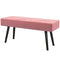 39 Inches Upholstered Bedroom Bench, Modern End of Bed Bench with Steel Legs, Pink