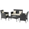 4-Piece Rattan Outdoor Furniture Set Patio Furniture Set with Coffee Table 22.8