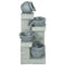 4-Tiered Outdoor Jar and Bowls Water Fountain with LED Lights, Adjustable Flow, 26.4-inch Resin Waterfall Fountain