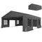 20' x 20' Heavy Duty Carport, Portable Garage Car Canopy Tent Shelter with 3 Roll-up Doors, 4 Windows, Dark Grey