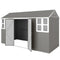 12' x 5.5' Metal Garden Storage Shed, Outdoor Tool Storage House with Lockable Door, Vents, Sloped Roof, Light Grey
