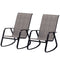 Set of 2 Patio Rocking Chairs, Outdoor Rocking Chairs with High Backrest, Armrests for Backyard, Garden, Light Brown