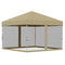 10' x 10' Pop-Up Party Tent UPF50+ Outdoor Canopy Tent with Mesh Sidewalls, 3-Level Adjustable Height, Roller Bag, Khaki