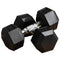 Soozier 2 x 25lbs Rubber Dumbbells Weight Set, Dumbbell Hand Weight for Body Fitness Training for Home Office Gym, Black