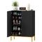 Shoe Storage Cabinet with Adjustable Shelves and Soft-Close Hinges, for 15-20 Pairs of Shoes, Black