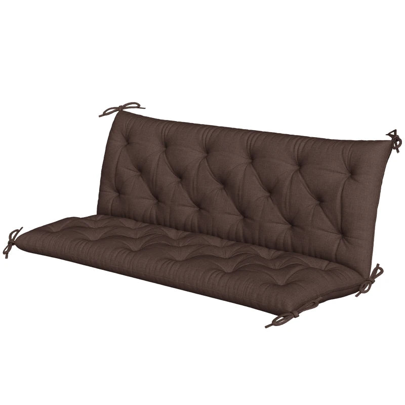 3-Seater Outdoor Bench Swing Chair Replacement Cushions for Patio Garden, Coffee