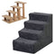 4-Step Dog Ramp for Sofa, Bed, and Couch, with Removable Cover, Dark Grey