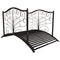 4FT Metal Garden Bridge Decorative Arc Bridge with Guardrails Black Bronze
