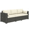 3 Seater Wicker Patio Sofa with Side Trays, Outdoor Couch with 6