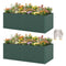 Set of 2 Galvanised Raised Garden Bed, 6 x 3 x 2 ft Metal Garden Bed with Safe Edging, Green