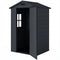 4' x 3' Plastic Garden Shed with Floor, Outdoor Small Shed with Lockable Door, Window and Vent, Dark Grey