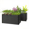 Set of 2 Galvanized Metal Planters for Outdoor Plants, 4' x 2' x 2' Raised Garden Bed, Black