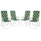Set of 4 Folding Patio Chairs, Portable Chair Set with Armrests for Camping, Garden, Pool, Beach, Green