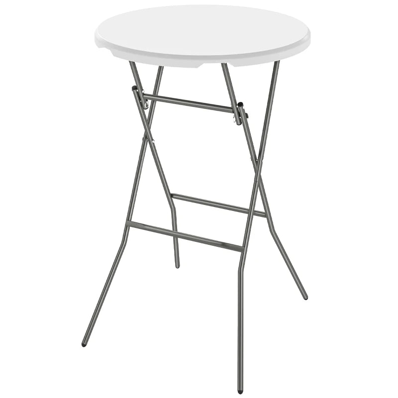 2.6ft Plastic Folding Picnic Table, Camping Table with Anti-Slip Foot Pads, White