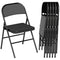 Set of 6 Metal Foldable Chairs, PU Leather Padded Folding Chairs with Cushion Seat and Open Back for Indoor, Black