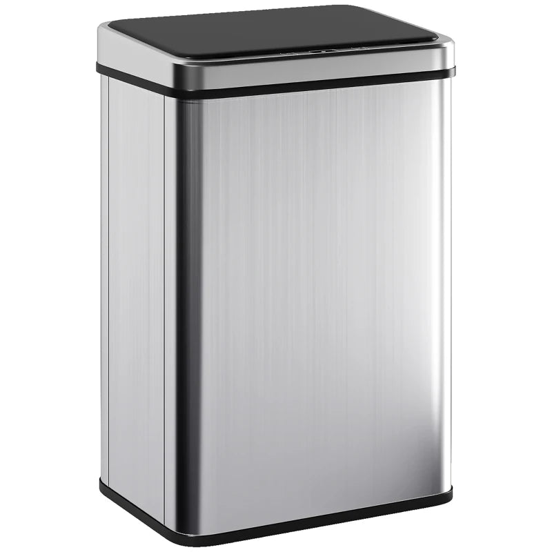10.6 Gallon Automatic Garbage Can with Soft-Close Lid, Touchless Trash Can with Fingerprint Resistant Stainless Steel