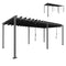 10' x 19' Louvered Pergola with UPF50+ Adjustable Roof and Aluminum Frame, Outdoor Pergola Gazebo, Dark Grey