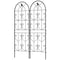 Set of 2 Metal Garden Trellis, Decorative Trellis Panels, Bird Design, 150 x 50 cm, Black
