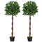 4FT Artificial Laurel Tree Set of 2, Lifelike Fake Plant with 564 Leaves, Potted Fake Plant for Home Office Decor, Green