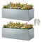 Set of 2 Galvanised Raised Garden Bed, 6 x 3 x 2 ft Metal Garden Bed with Safe Edging, Silver