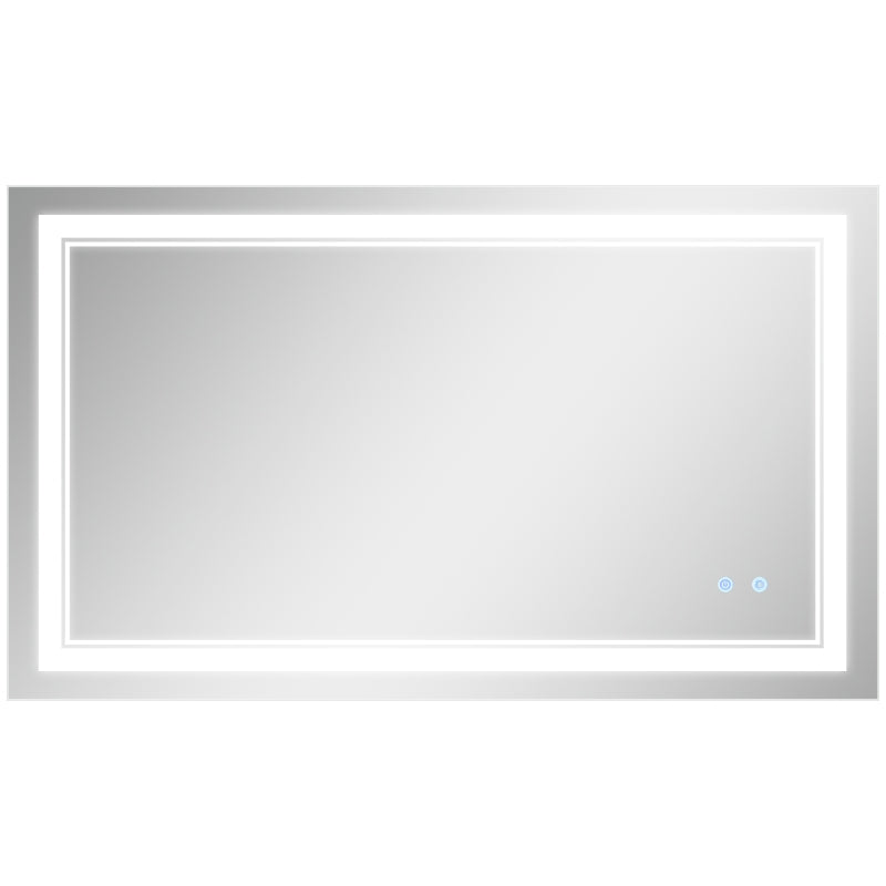40" x 24" LED Bathroom Mirror, Dimmable Lighted Wall-Mounted Mirror, with 3 Colour, Smart Touch, Plug-in, Vertical or Horizontal Hanging