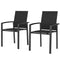 Set of 2 Outdoor Garden Chairs, Stackable Patio Dining Chairs with Breathable Fabric, Armrests and Backrest, Black