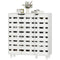 Shoe Cabinet, 20 Pair Shoe Storage Cabinet with Hollowed-Out Doors, White