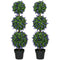 3.5ft Set of 2 Artificial Plants, Lavender Flowers Ball Trees with Pot, for Home Indoor Outdoor Decor