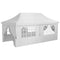 20x10 Pop Up Canopy with 6 Removable Sidewall, Carry Bag and 6 Sand Bags, Height Adjustable Instant Sun Shelter, White