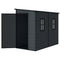 4.3' x 8' Outdoor Storage Shed with Floor, Garden Shed with Lockable Doors and Windows, Dark Grey