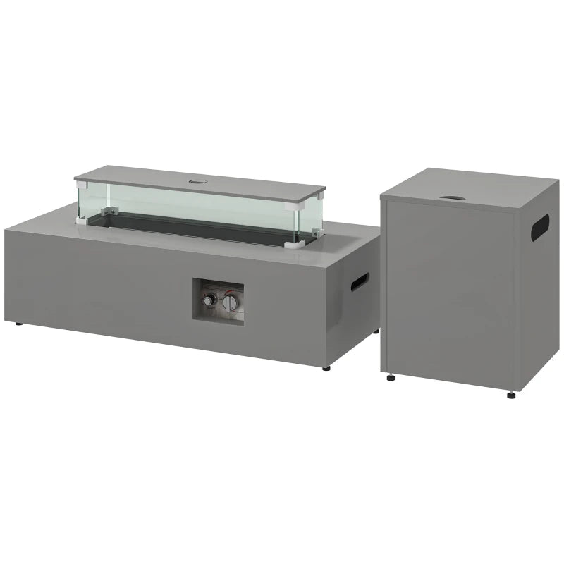 42" Propane Fire Pit Table 50,000 BTU Outdoor Gas Fire Table with Hideaway Propane Tank Holder, Waterproof Cover