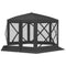 12' x 12' Hexagon Automatic Pop Up Screen Tents, Camping Shelter w/ Mesh Sidewalls and Carry Bag Black