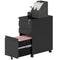 3 Drawer Filing Cabinet with Lock, Steel Office Storage Cabinet with Hanging Bar for A4, Legal, Letter Files, Black