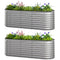 2Pcs Galvanized Raised Garden Bed, 6 x 2 x 2 ft Modular Metal Garden Beds with Rubber Strip Edging, Silver