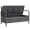33 Gallon Outdoor Storage Bench, Wicker Deck Box Patio Bench Seat with Cushion, Grey