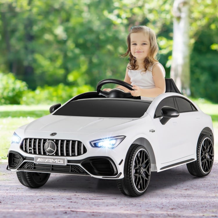 12V Kids Ride on Car Mercedes-Benz AMG CLA 45 with Remote-White