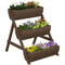 3 Tier Elevated Planter Box, Vertical Wooden Raised Garden Bed for Flowers, Vegetables, 26