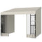 10' x 10' Wall Pergola, Outdoor Gazebo with 2 Curtains and 2 Nettings, UV Resistant, for Patio, Deck, Beige