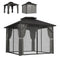 10' x 10' Hardtop Gazebo Canopy with Double Galvanized Steel Roof, Aluminium Frame Permanent Outdoor Gazebo, Dark Grey