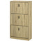 Shoe Storage Cabinet Organizer for 18 Pairs of Shoes with 3 Flip Drawers and Adjustable Shelves, Oak