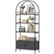 4-Tier Arched Shelving Unit with Cabinet, Bookshelf for Living Room, Office, 31.5