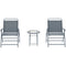 3 Pieces Outdoor Bistro Set, Folding Patio Table and Chairs with Tempered Glass Tabletop for Garden, Deck & Backyard