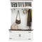 3-in-1 Hall Tree with Bench, Coat Rack with Shoe Storage, White Wood Grain