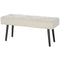39 Inches Upholstered Bedroom Bench, Modern End of Bed Bench with Steel Legs, Cream White