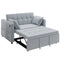 3‑in‑1 Convertible Sofa Bed, Pull Out Sleeper Sofa with USB Charging, Adjustable Backrest, Side Pockets, Light Grey