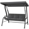 3-Person Porch Swing Chair, Patio Swing Bench with Adjustable Canopy, Removable Thicken Cushion, Black