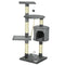 46Inch Scratching Cat Tree, Multi Level Cat Tower for Large Cats Adult with Toys and Condo, Grey