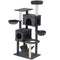 66 Inch Large Cat Tree with 2 Door Condos, 3 Big Hammocks, Plush Top Perch, Sisal Scratching Posts, Dark Grey