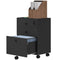 3-Drawer Small Filing Cabinet with Lock, Vertical Office Storage Cabinet with Wheels for Home Office, Black
