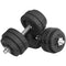 Soozier 2 x 33 lbs Adjustable Dumbbells Weight Set Dumbbell Hand Weight Barbell for Body Fitness Lifting Training for Home Office Gym, Black